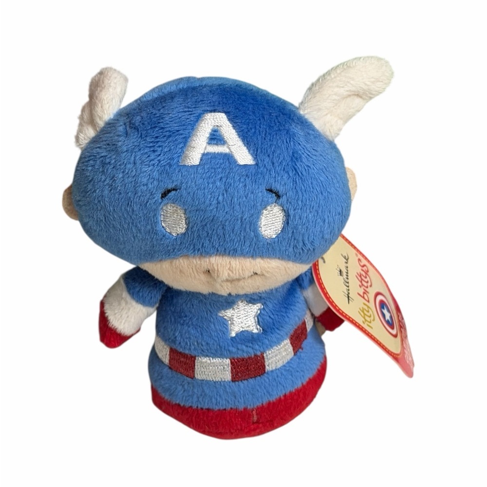 Hallmark Itty Bittys Marvel CAPTAIN AMERICA 4" Plush STUFFED Animal Toy